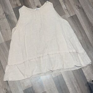 Elegant Beige Sleeveless Tunic